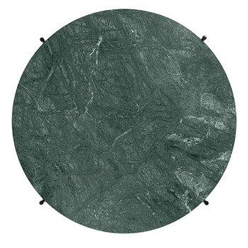 GUBI TS sohvapöytä, 80 cm, musta - vihreä marmori