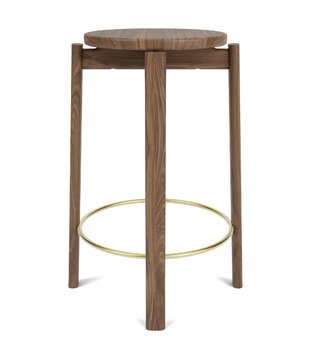 Audo Copenhagen Passage bar stool, 75 cm, walnut - brass