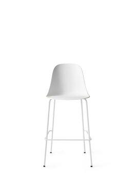 Audo Copenhagen Chaise de bar Harbour 75 cm, blanc - acier gris clair