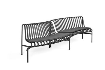 HAY Palissade Park dining bench, in-out, set of 2, anthracite