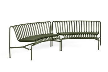HAY Palissade Park dining bench, in-in, set of 2, olive