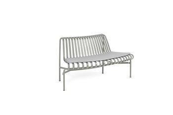 HAY Palissade Park dining bench add-on, out, sky grey