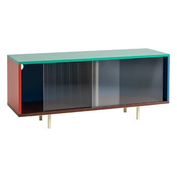 HAY Armadietto Colour Cabinet, ante in vetro, basso, 120 cm, multic.