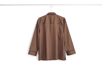 HAY Chemise de pyjama Outline, à manches longues, chocolat au lait