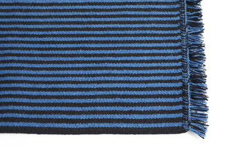 HAY Tapis en laine Stripes and Stripes, 200 x 60 cm, bleu