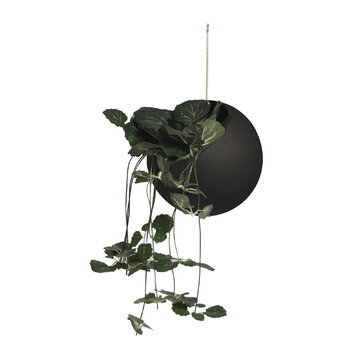 AYTM Grand pot de fleurs suspendu Globe, noir - doré