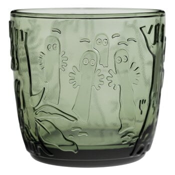 Arabia Mumin glas, 28 cl, tallgrön, 2 st.