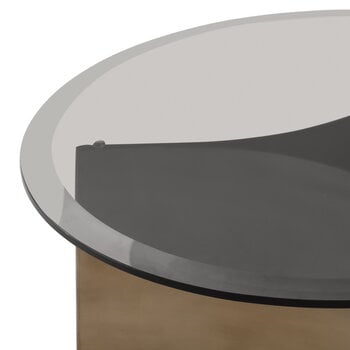 Wendelbo Table basse moyenne Arc, verre marron - acier patiné bronze