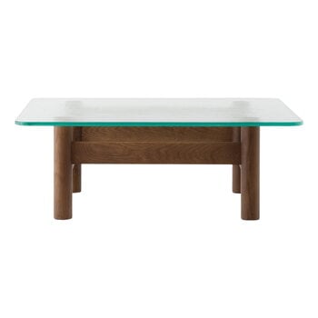 Audo Copenhagen Brasilia lounge table, dark stained oak - clear glass