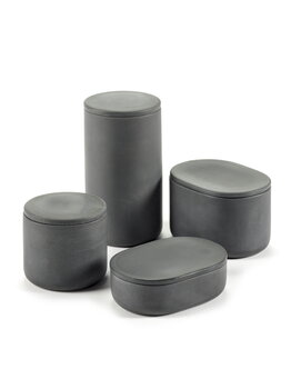 Serax Cose container with lid, round, L, dark grey