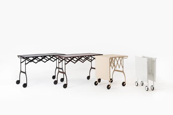 Kartell Battista folding serving trolley/side table, white