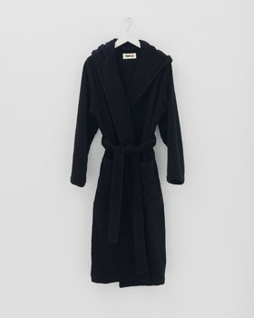 Tekla Hooded bathrobe, black