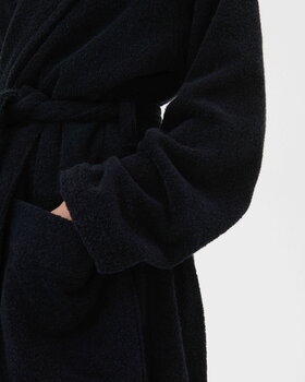 Tekla Hooded bathrobe, black