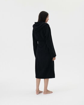 Tekla Hooded bathrobe, black