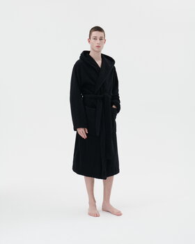 Tekla Hooded bathrobe, black