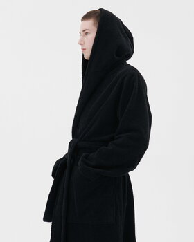 Tekla Hooded bathrobe, black