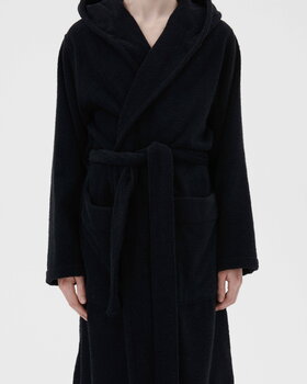 Tekla Hooded bathrobe, black