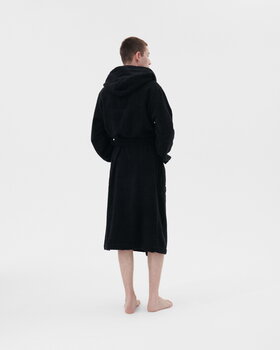 Tekla Hooded bathrobe, black