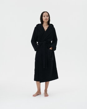 Tekla Hooded bathrobe, black