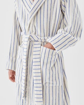 Tekla Hooded bathrobe, coastal blue