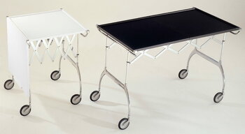 Kartell Battista folding serving trolley/side table, black - chrome