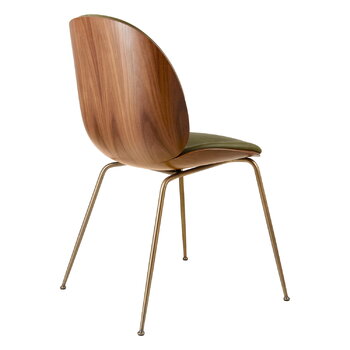 GUBI Beetle chair, antique brass - walnut - army leather Soft