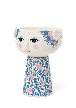 Bjørn Wiinblad Vaso Eva, 18,5 cm, blu - rosa, immagine extra