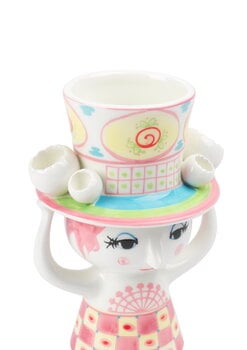 Bjørn Wiinblad Vaso Lady with Hat, 20,5 cm, rosa - giallo, immagine extra