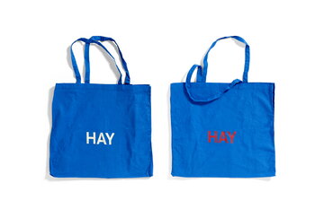 HAY Blue tote bag, L, red logo