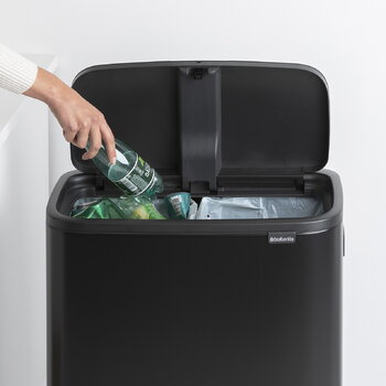 Brabantia Poubelle Bo Touch Bin Hi, 2 x 30 L, noir