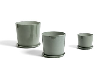 HAY Pot et soucoupe Botanical Family, XL, dusty green