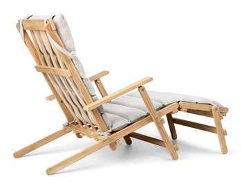 Carl Hansen & Søn Sedia a sdraio BM5565 con poggiapiedi e cuscino, teak - Heritage Papyrus 1, immagine extra