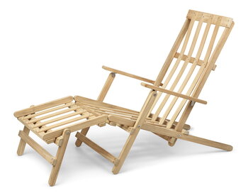 Carl Hansen & Søn Sedia a sdraio BM5565 con poggiapiedi e cuscino, teak - Heritage Papyrus 1, immagine extra