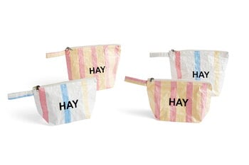 HAY Candy Stripe wash bag, M, red and yellow