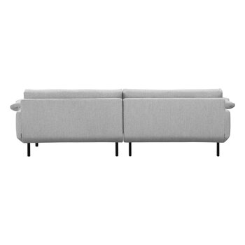 Interface Bebé sofa w/ chaise longue, left, grey Muru 470 - black metal