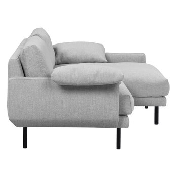 Interface Bebé Sofa mit Chaiselongue, rechts, Muru 470, Grau, schwarzes Me