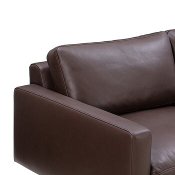Wendelbo Edge V1 3 seater sofa, comp. 25, black - Faith 2 dark brown