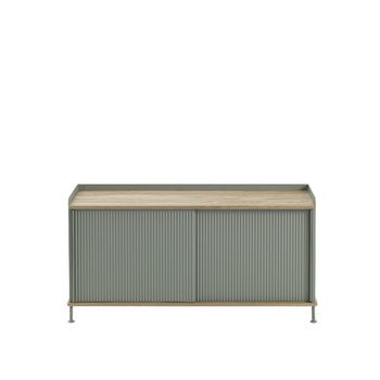 Muuto Enfold sideboard, 124,5 cm, låg, ek - dusty green