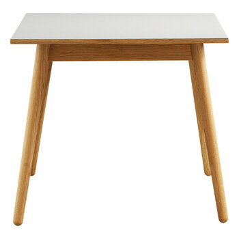 FDB Møbler C35A dining table, 82 x 82 cm, oak - light grey linoleum