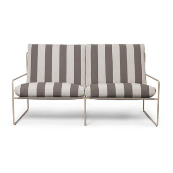 ferm LIVING Desert 2-istuttava sohva, cashmere - chocolate Stripe