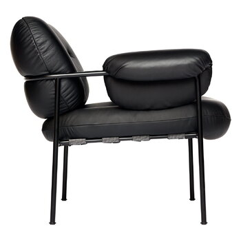 Fogia Bollo lounge chair, black leather - black
