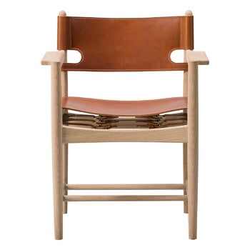 Fredericia The Spanish Dining Chair with armrests, cognac leather - soaped 