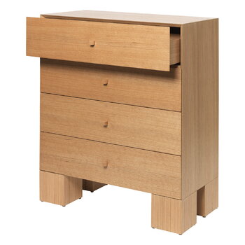 Ferm Living Kuben lipasto 1x4, lakattu luonnonvärinen tammiviilu, tuotteen lisäkuva