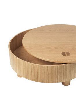 Ferm Living Tavolo contenitore Olles, diametro 80 cm, impiallacciato rovere naturale, immagine extra