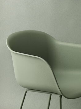 Muuto Fiber armchair, tube base, green