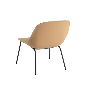 Muuto Fiber lounge chair, tube base, ochre - black