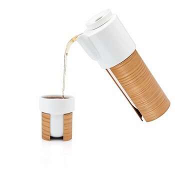 Tonfisk Design Warm teapot 1,1 L, white - oak, ceramic lid