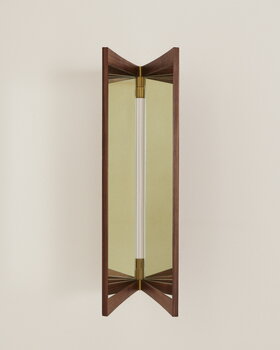 GUBI Vanity wall mirror, 2 panels, walnut - brass