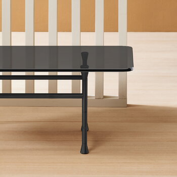 Basta Forte table, rectangular, grey glass - black