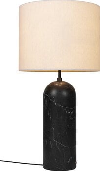 GUBI Gravity XL floor lamp, low, black marble - canvas